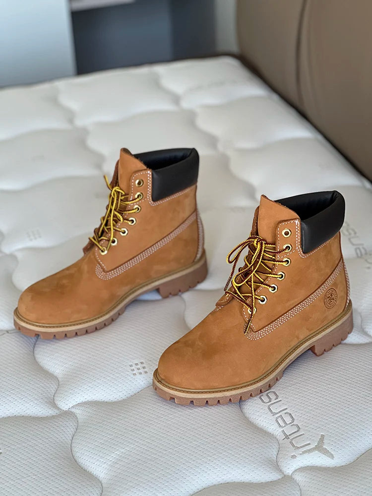 Men Fashion Outdoor Shoes Genuine Leather Boots 2024 Male Casual Waterproof Boots