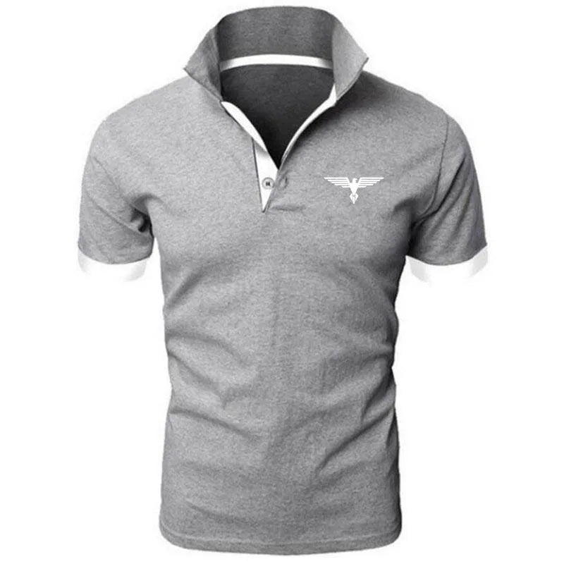 Polo collar contrasting color shirt office fashionable new T-shirt polo shirt men's summer top business casual breathable
