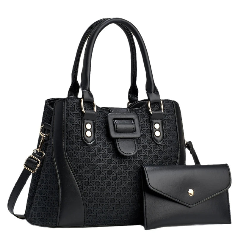 Luxury Brand Designer Women'S Handbag Large Capacity Shoulder Bag Classic Retro Crossbody Bag Urban Commuting Tote Bag+wallet