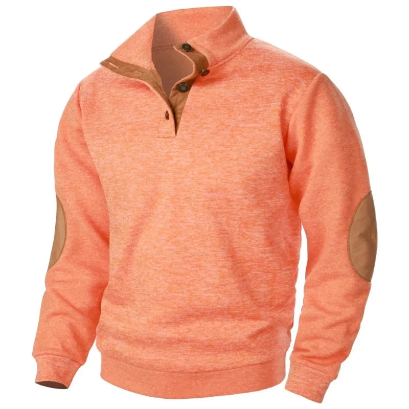 Men's Long Sleeve Stand Collar Sweatshirts Casual Pullover Outdoor Streetwear for Men Sport Riding lightweight V-neck Coats