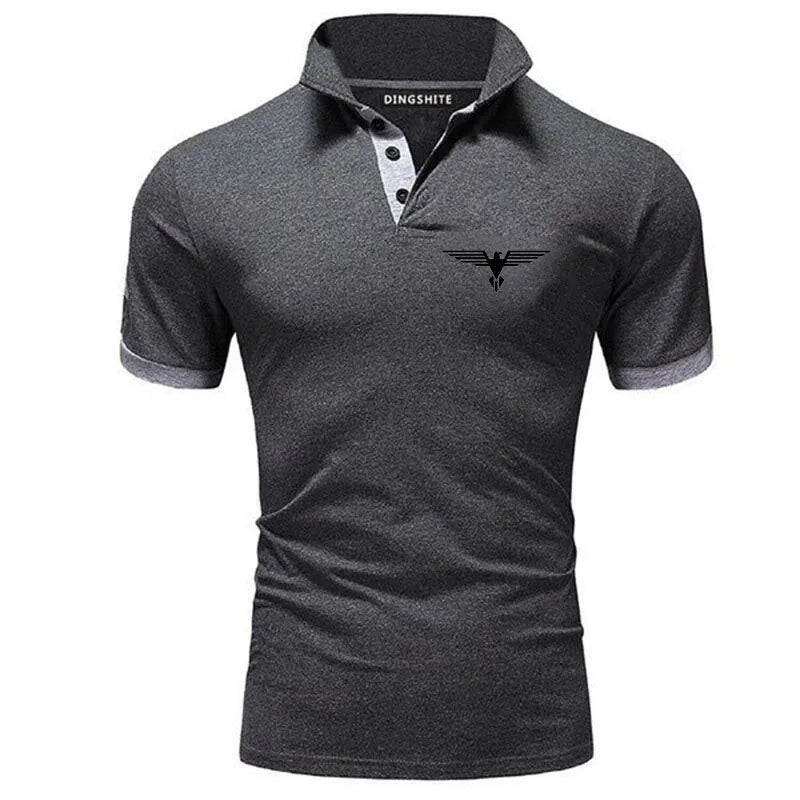 Polo collar contrasting color shirt office fashionable new T-shirt polo shirt men's summer top business casual breathable