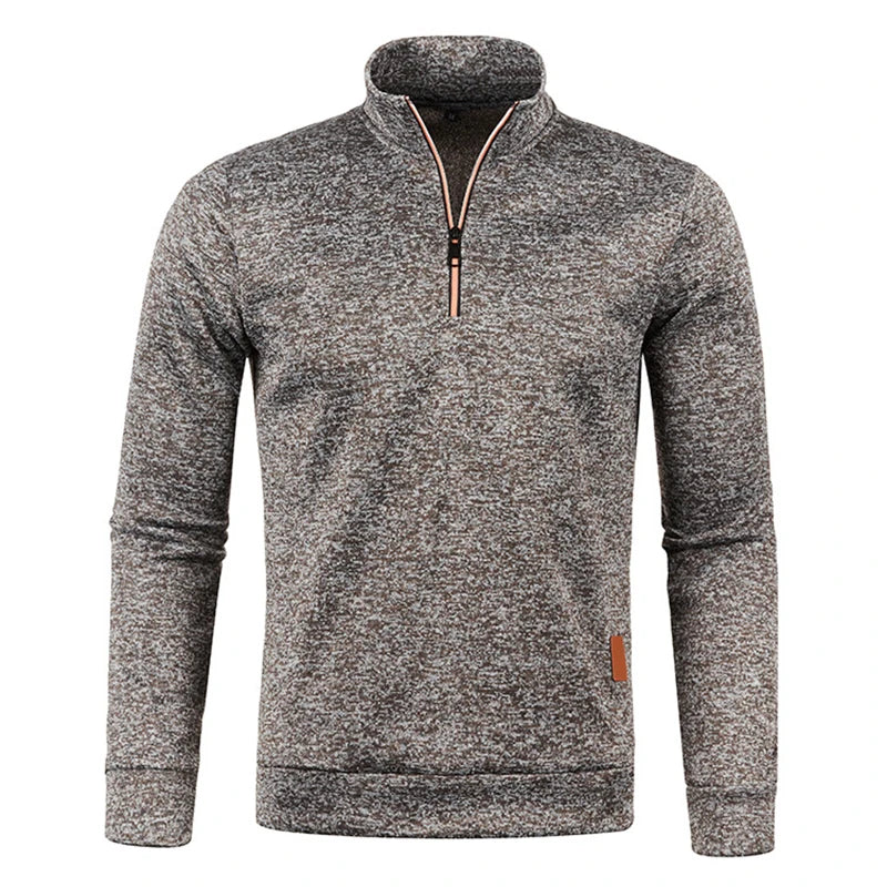 2024 Men's Casual Sweater Half Zipper Pullover Autumn New Thin Sweatshirts Outdoor Work Sweater Standcollar Turtleneck Sweater