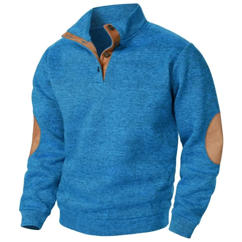Men's Long Sleeve Stand Collar Sweatshirts Casual Pullover Outdoor Streetwear for Men Sport Riding lightweight V-neck Coats