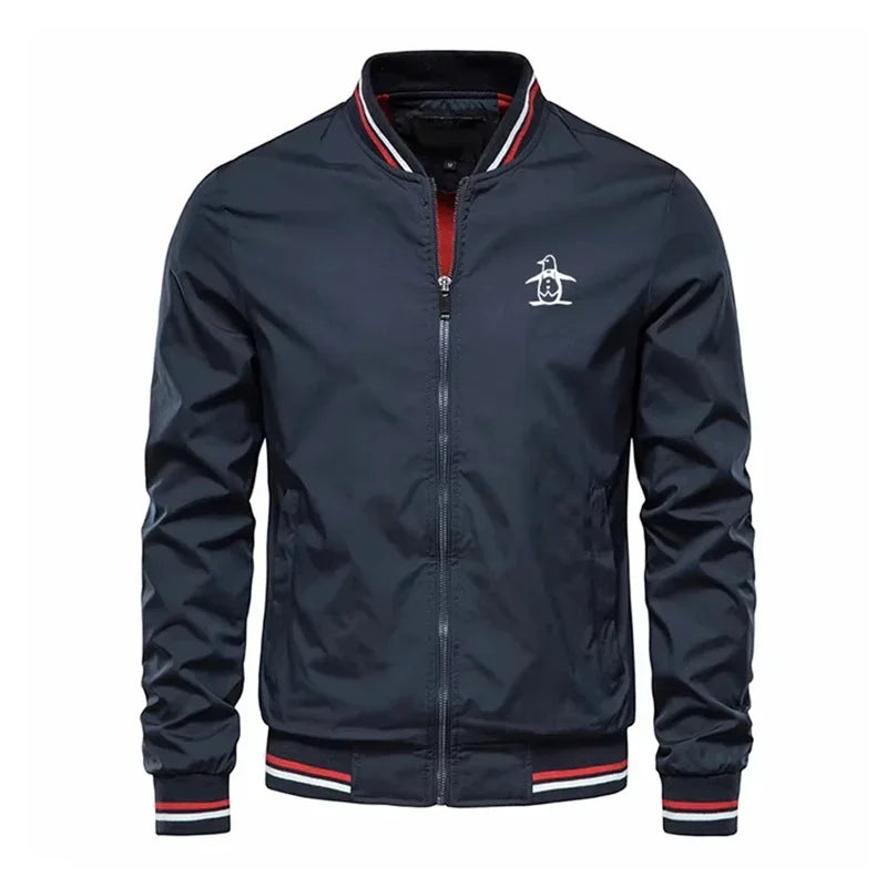 New/Korean/Golf/Men's Stand Up Collar Zipper Sports Jacket, Spring and Autumn Fashion Men's Outdoor Leisure Zipper Jacket
