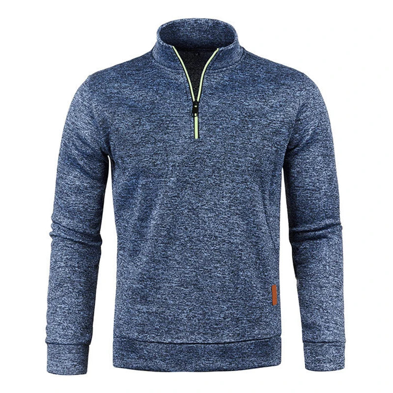 2024 Men's Casual Sweater Half Zipper Pullover Autumn New Thin Sweatshirts Outdoor Work Sweater Standcollar Turtleneck Sweater