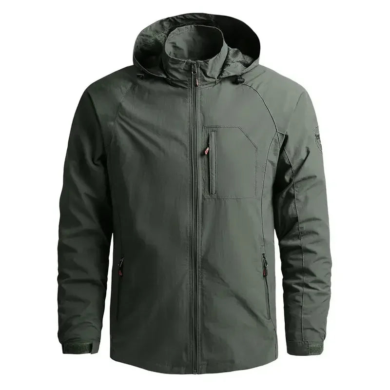 Spring Men Waterproof Jacket Plus Size Windbreaker Rain Coat Breathable Fishing Camping Gorpcore Hooded Jackets Male Clothing