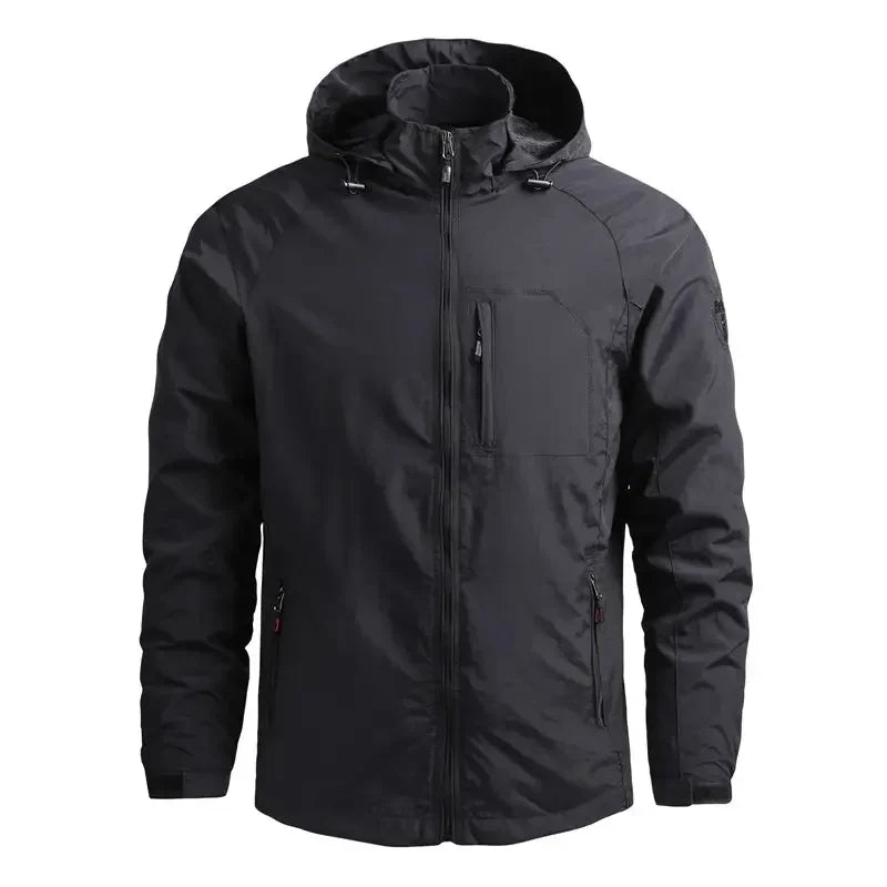Spring Men Waterproof Jacket Plus Size Windbreaker Rain Coat Breathable Fishing Camping Gorpcore Hooded Jackets Male Clothing