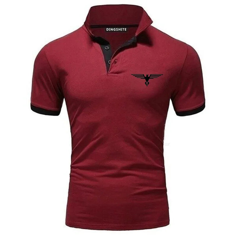 Polo collar contrasting color shirt office fashionable new T-shirt polo shirt men's summer top business casual breathable