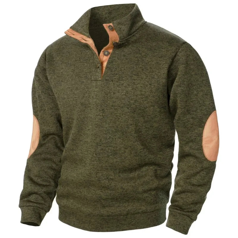 Men's Long Sleeve Stand Collar Sweatshirts Casual Pullover Outdoor Streetwear for Men Sport Riding lightweight V-neck Coats