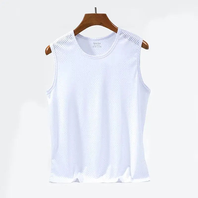 Summer Fitness Sports Tank Top 2024 Mens Sleeveless Shirt Male Mesh Breathable Vest Quick Drying Gyms Running T Shirts