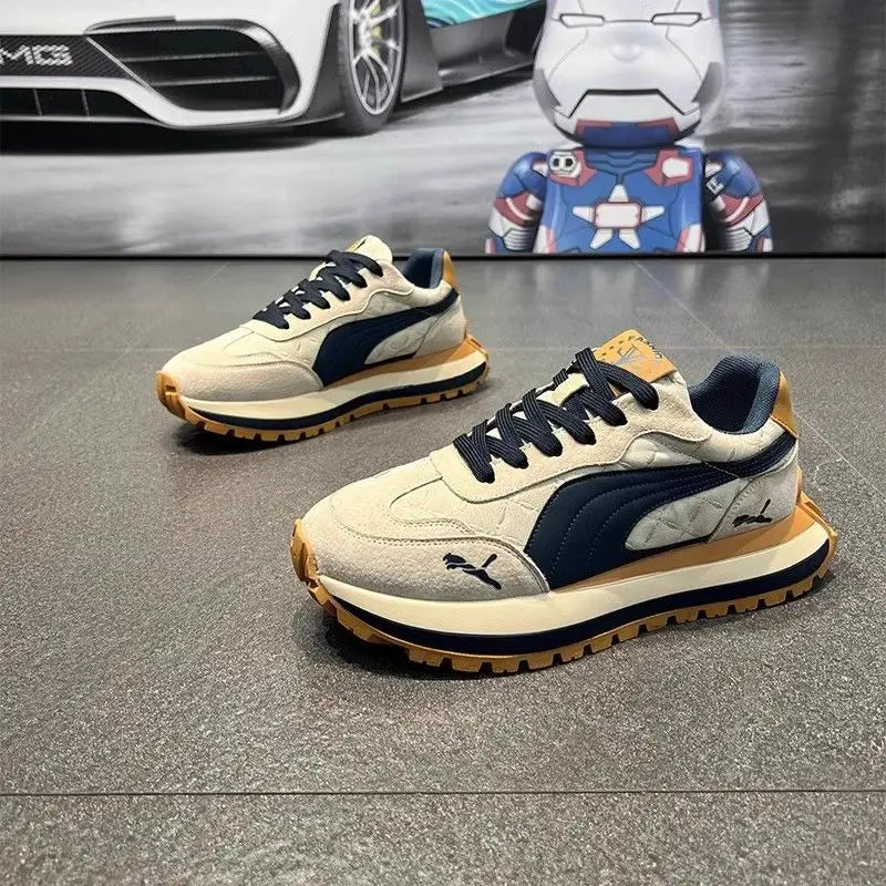2025 Spring Casual Shoes Fashion All-match Sneakers Breathable Comfortable Dad Shoes Vintage Thick-soled Fashion Brand Shoes
