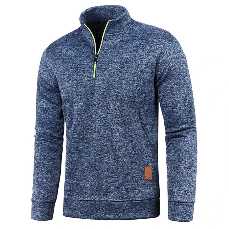 2024 Men's Casual Sweater Half Zipper Pullover Autumn New Thin Sweatshirts Outdoor Work Sweater Standcollar Turtleneck Sweater