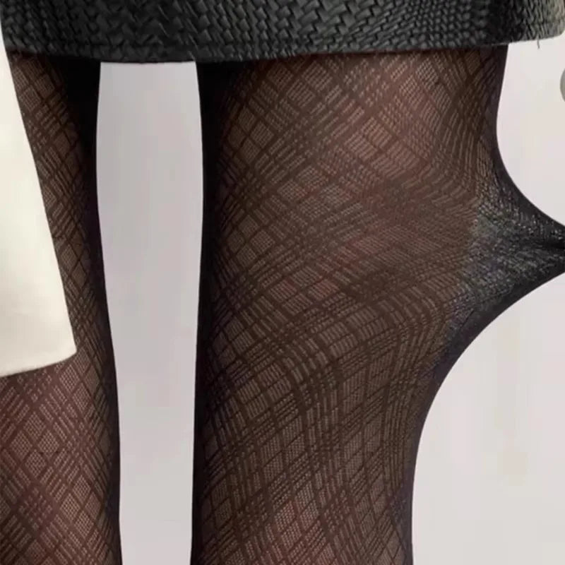 Sexy Black Houndstooth Stockings Lingeries for Women Girls Tights High NightClub Party Gift Women Pantyhose