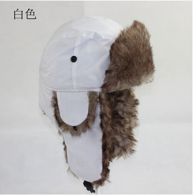 Women Men Winter Cap Fur Hat Velvet Warm Breathable Soft Winter Trooper Trapper Earflap