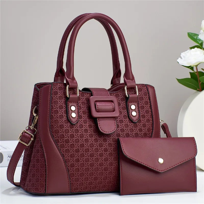 Luxury Brand Designer Women'S Handbag Large Capacity Shoulder Bag Classic Retro Crossbody Bag Urban Commuting Tote Bag+wallet