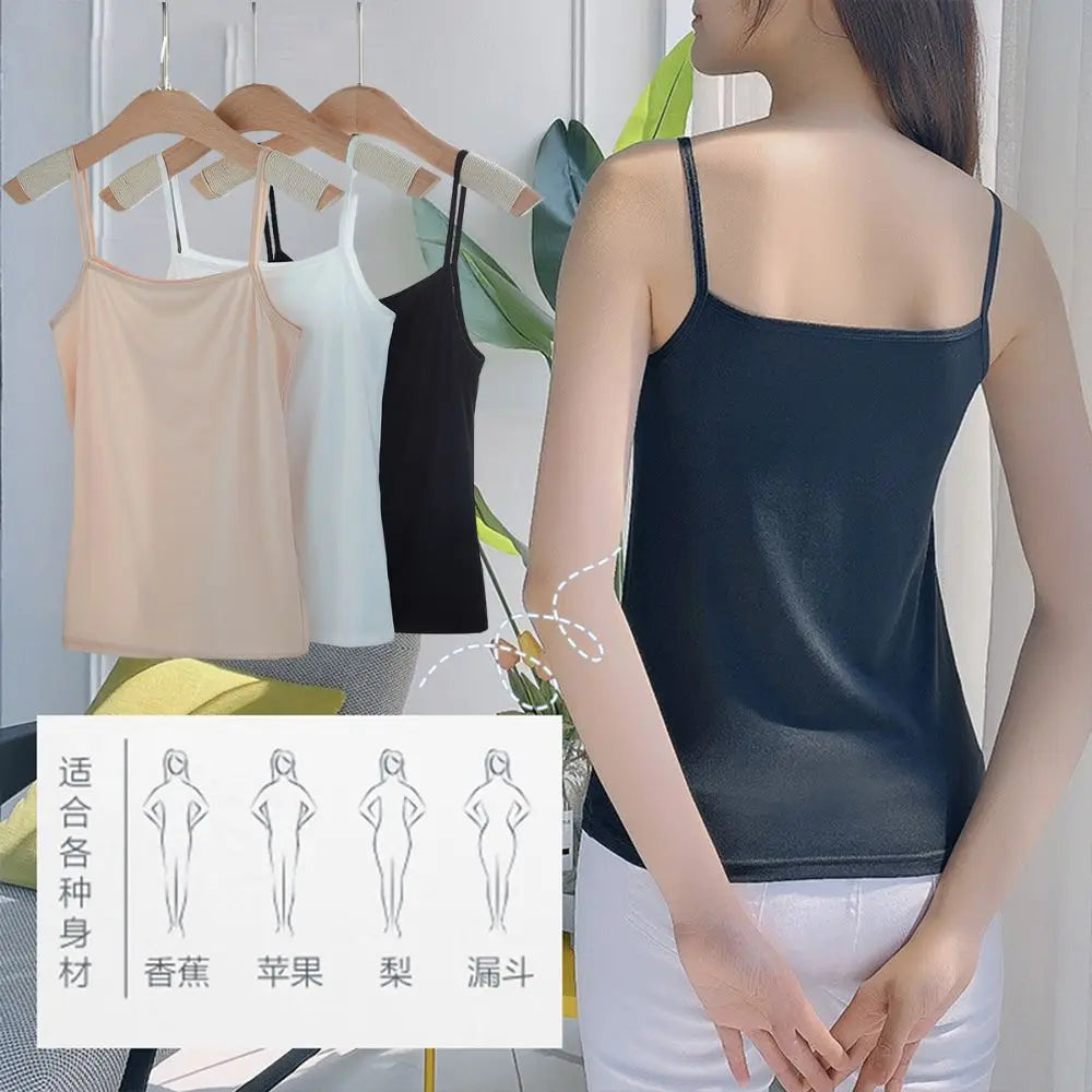 Summer Sexy Sling Camisoles Black White Tank Top Women Crop Tops Sleeveless T-Shirt Sport Vest Simple Solid Color Thin Camisole