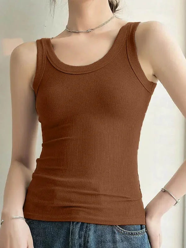 DAILOU Summer Ribbed Knitted Tank Tops Women Off Shoulder Crop Tops Basic Shirts Casual Suspender Sport Vest Slim Top S-XXL