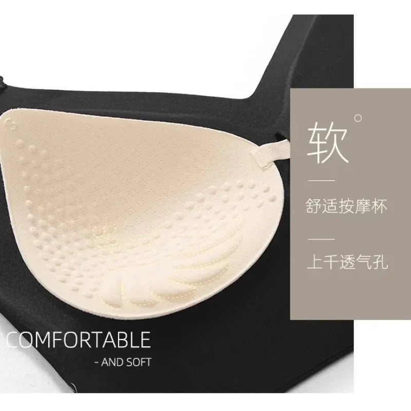 Sexy Large Backless U-shaped Beautiful Back Sling Underwear Women's Thin Section Seamless Small Chest Gathered Strapless Bra