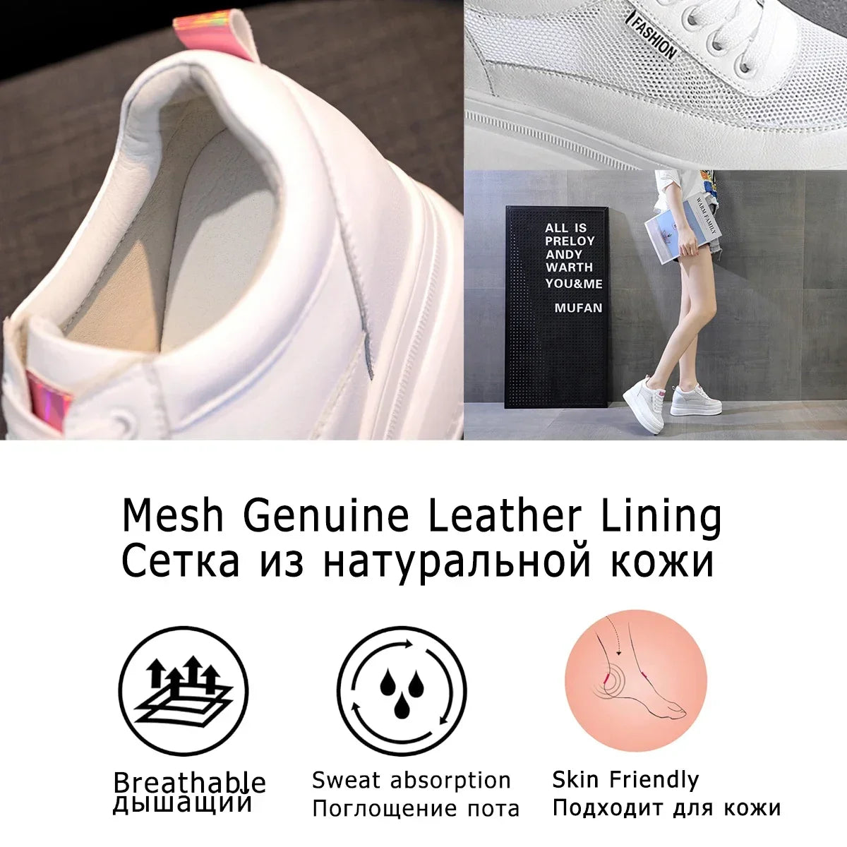 Fujin 9cm Microfiber Platform Heel Wedge Shoes Sneakers Pumps White Platform Air Mesh Hollow Pumps Shoes Women Zapatos De Mujer