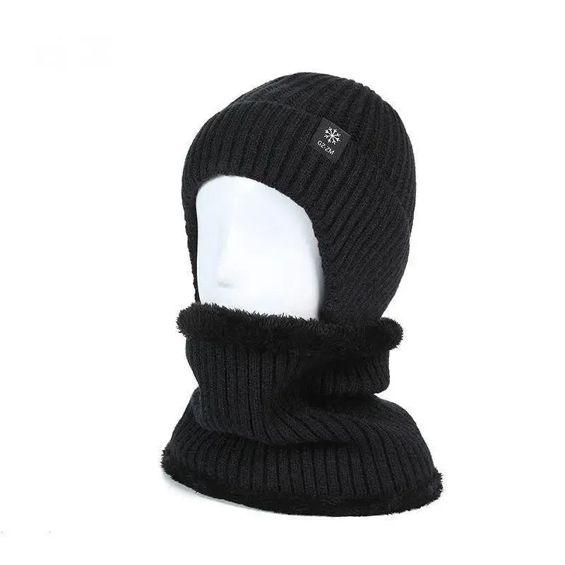 Outdoor Winter Warm Men Knitted Hat Plush Warmth Peaked Cap Earmuff Casual Fashion Thickened Cycling Caps Ear Protection Hats