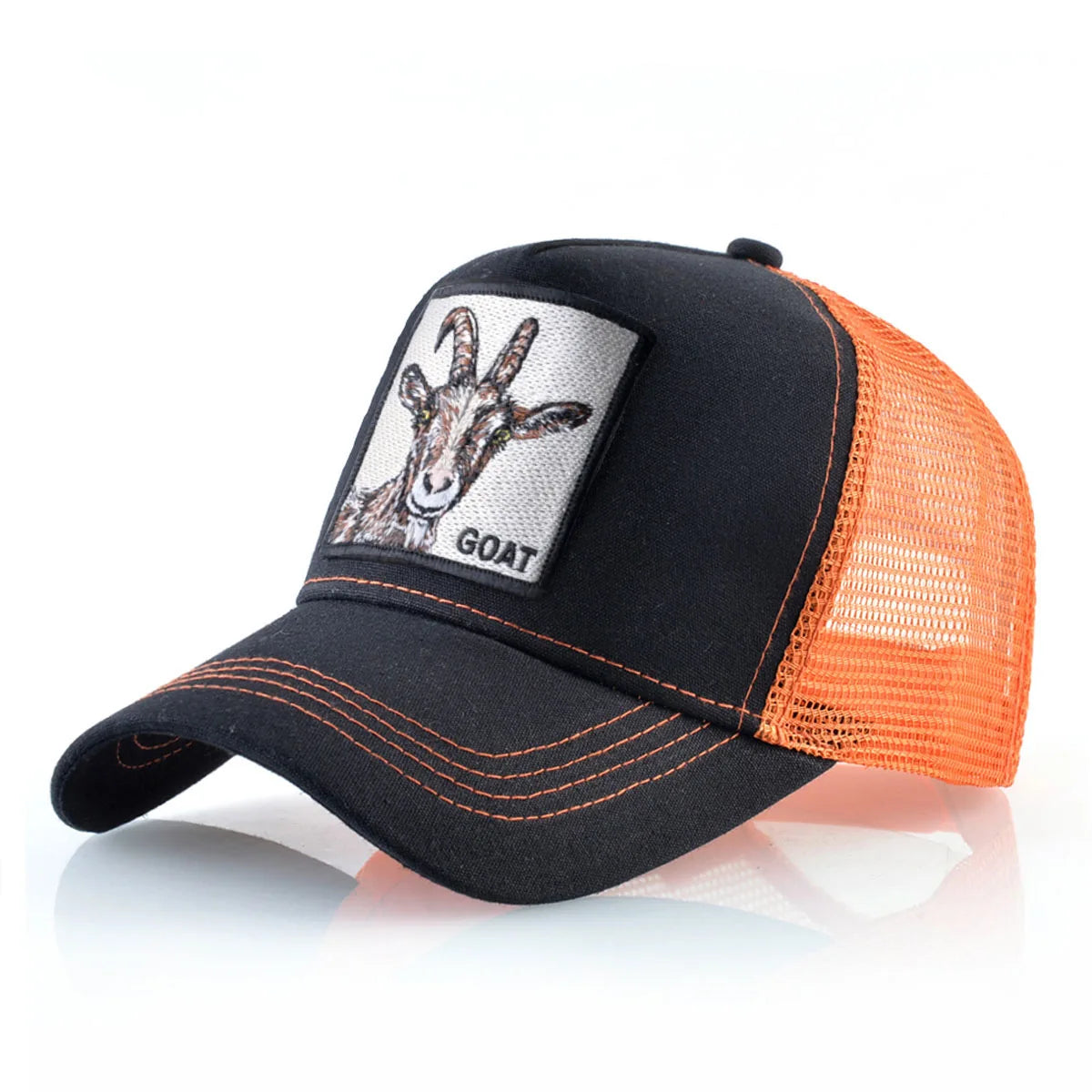 Fashion Trucker Caps With Embroidery Goat Patch Four Seasons Snapback Baseball Cap For Men Women Adjustable Visor Hat