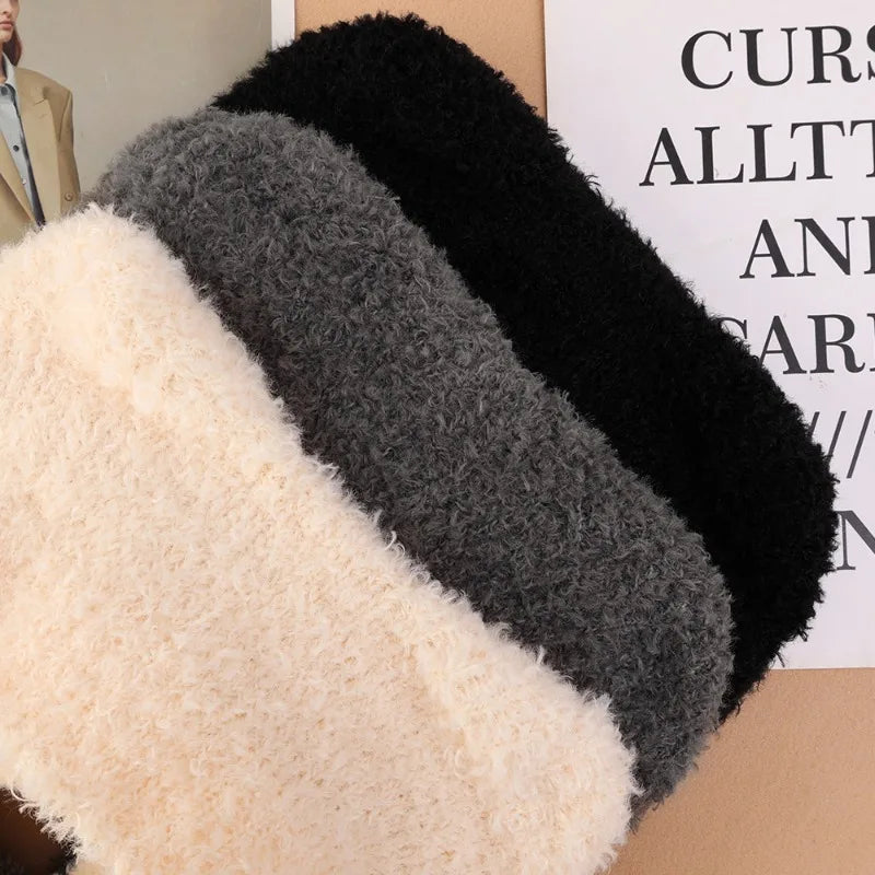 Knit Bear Ear Wool Hats Autumn Winter Women Girl Solid Color Comfortable Warm Cap Cute Outdoor Daily Gatherings Cap Fashion Gift