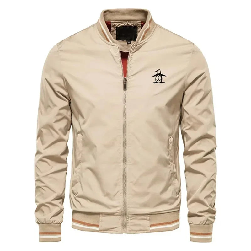 New/Korean/Golf/Men's Stand Up Collar Zipper Sports Jacket, Spring and Autumn Fashion Men's Outdoor Leisure Zipper Jacket