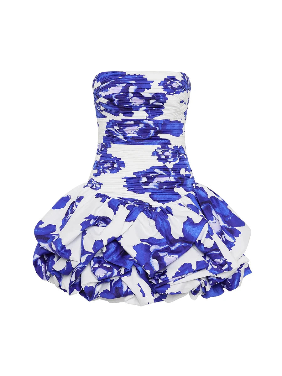 TWOTWINSTYLE Solid Spliced Ruffles Slimming Dresses For Women Slash Neck Sleeveless High Waist Mini Dress Female Fashion Style