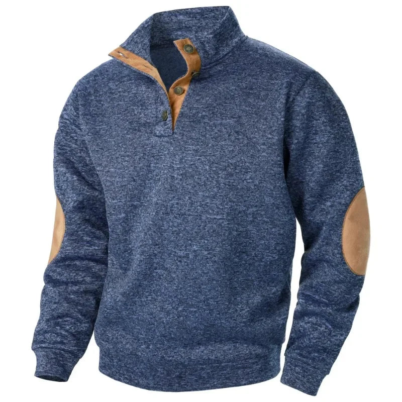 Men's Long Sleeve Stand Collar Sweatshirts Casual Pullover Outdoor Streetwear for Men Sport Riding lightweight V-neck Coats