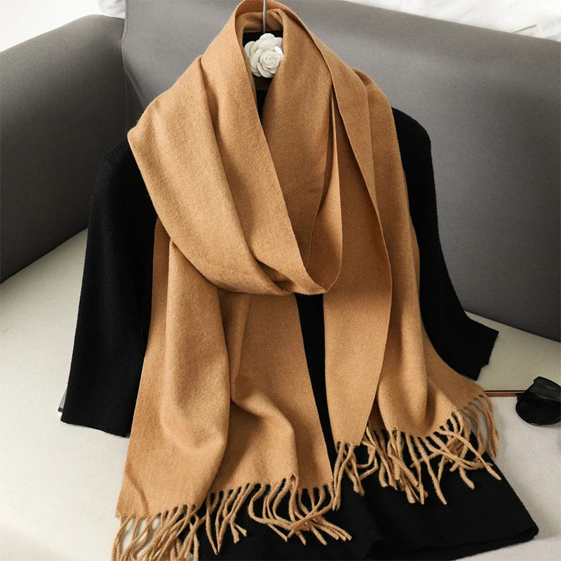 New Cashmere Scarf Women's Winter Scarves Wool Black Red Scarf Ladies Winter Big Pashmina Scarf XWJ01