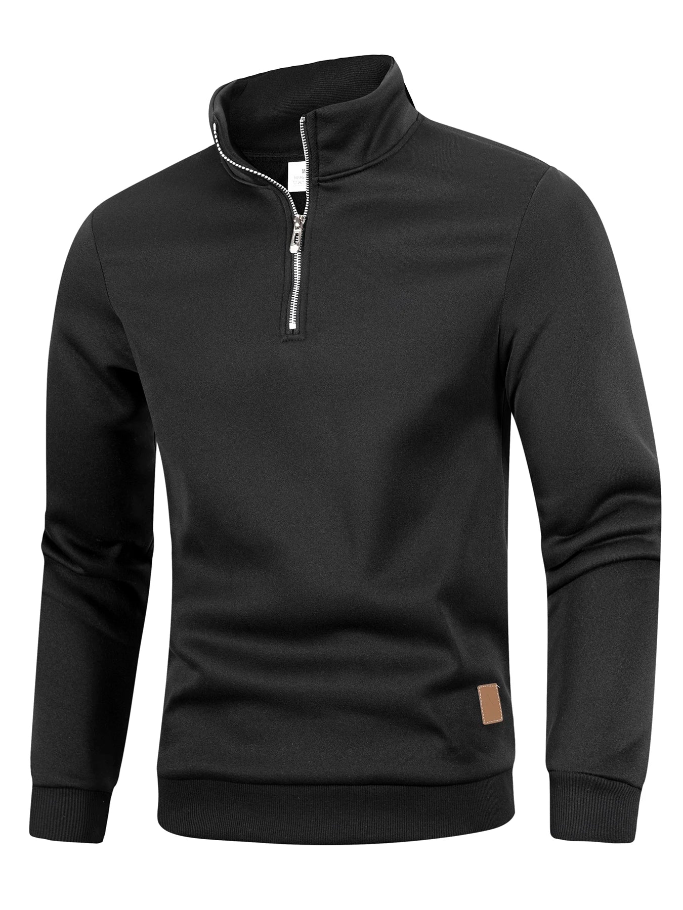 Men's Pullover Solid Color Stand Collar Leisure and Comfortable Zipper High Collar for Warmth Slim Fit Sweater Sweatshirts