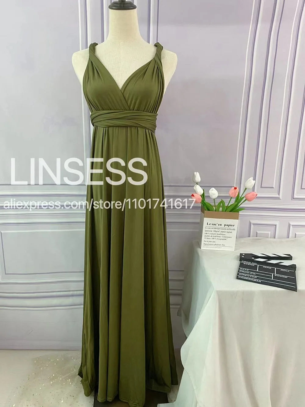 OLIVE GREEN Sega Bridesmaid Dress Floor Length LONG Maxi Infinity Dress Multiway Dress Formal Wrap Sexy Evening Wedding Dresses