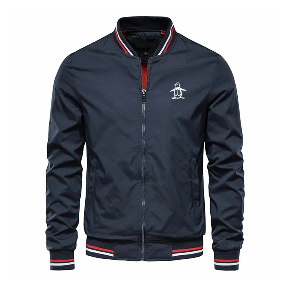 New/Korean/Golf/Men's Stand Up Collar Zipper Sports Jacket, Spring and Autumn Fashion Men's Outdoor Leisure Zipper Jacket