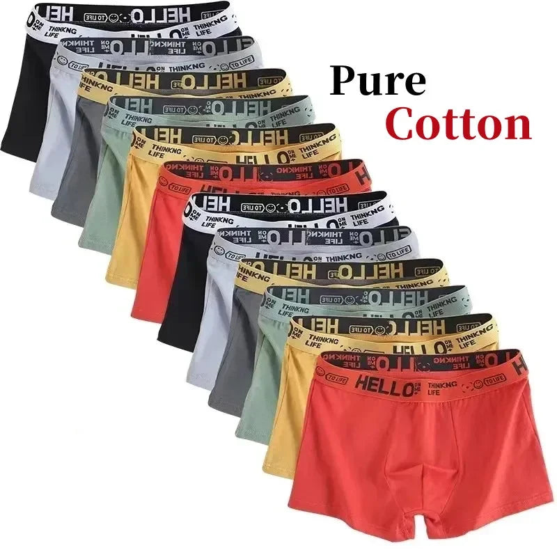 5-10Pieces/ Men's Underwear Men Pure Cotton Underpants Men Brand Panties Shorts Breathable Shorts Comfortable Soft Plus Size