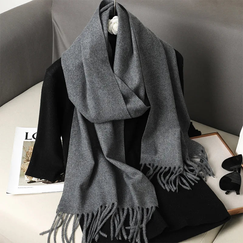 New Cashmere Scarf Women's Winter Scarves Wool Black Red Scarf Ladies Winter Big Pashmina Scarf XWJ01